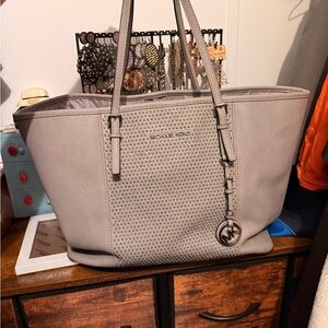 Michael Kors Studded Gray Tote Bag